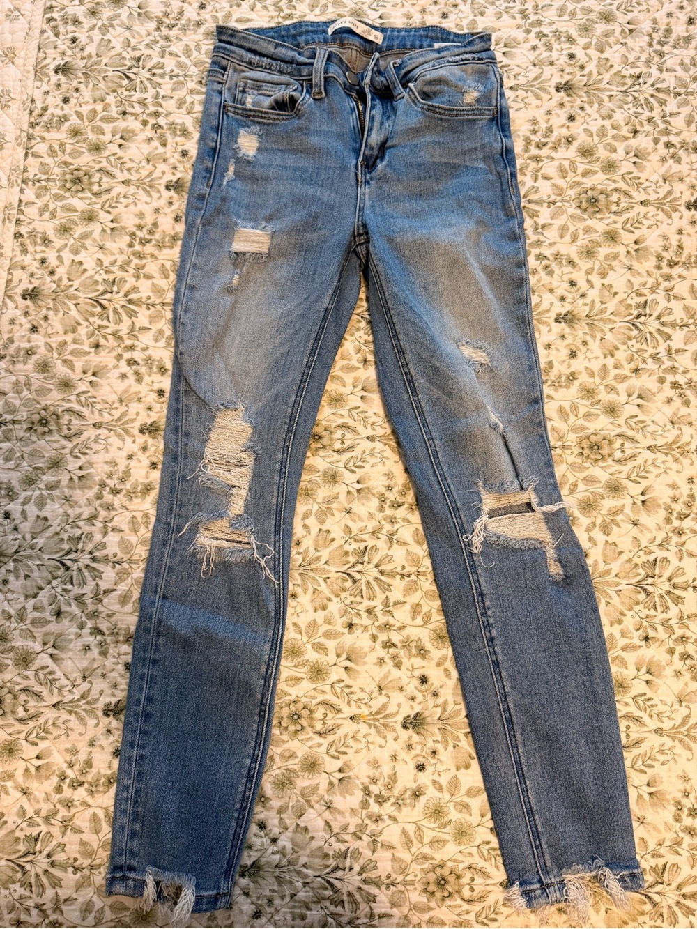 Altar'd State Blue Distressed Skinny Jeans
